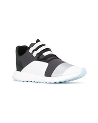 dunkelgraue Leder niedrige Sneakers von Y-3