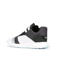 dunkelgraue Leder niedrige Sneakers von Y-3