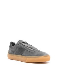 dunkelgraue Leder niedrige Sneakers von Tod's