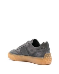 dunkelgraue Leder niedrige Sneakers von Tod's