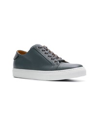 dunkelgraue Leder niedrige Sneakers von Collegium