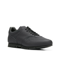 dunkelgraue Leder niedrige Sneakers von Moreschi