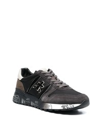 dunkelgraue Leder niedrige Sneakers von Premiata