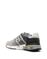 dunkelgraue Leder niedrige Sneakers von Premiata