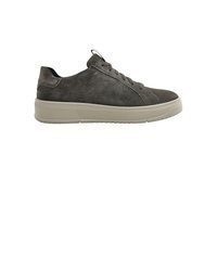 dunkelgraue Leder niedrige Sneakers von Legero