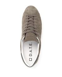 dunkelgraue Leder niedrige Sneakers von D.A.T.E