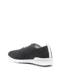 dunkelgraue Leder niedrige Sneakers von Kiton