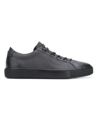 dunkelgraue Leder niedrige Sneakers von Tod's