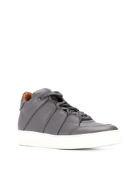 dunkelgraue Leder niedrige Sneakers von Ermenegildo Zegna