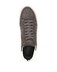 dunkelgraue Leder niedrige Sneakers von Officine Creative