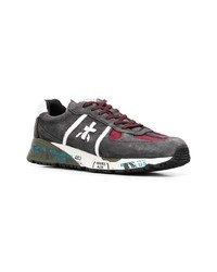 dunkelgraue Leder niedrige Sneakers von Premiata