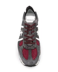 dunkelgraue Leder niedrige Sneakers von Premiata