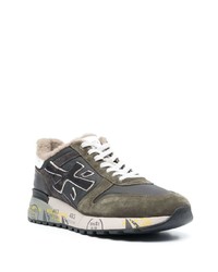 dunkelgraue Leder niedrige Sneakers von Premiata