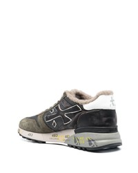 dunkelgraue Leder niedrige Sneakers von Premiata