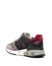 dunkelgraue Leder niedrige Sneakers von Premiata