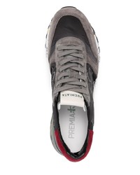 dunkelgraue Leder niedrige Sneakers von Premiata