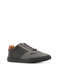 dunkelgraue Leder niedrige Sneakers von BOSS