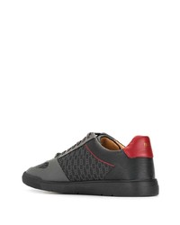 dunkelgraue Leder niedrige Sneakers von BOSS