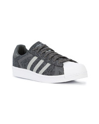 dunkelgraue Leder niedrige Sneakers von adidas