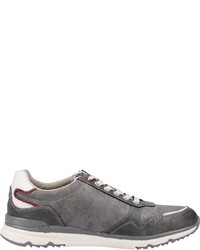 dunkelgraue Leder niedrige Sneakers von Mustang