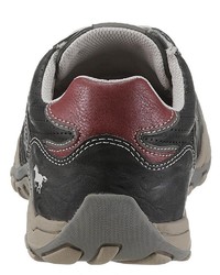 dunkelgraue Leder niedrige Sneakers von Mustang Shoes