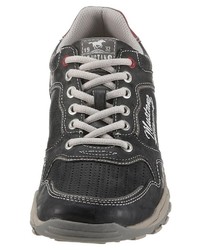 dunkelgraue Leder niedrige Sneakers von Mustang Shoes