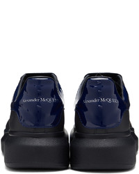 dunkelgraue Leder niedrige Sneakers von Alexander McQueen