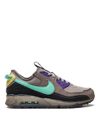 dunkelgraue Leder niedrige Sneakers von Nike