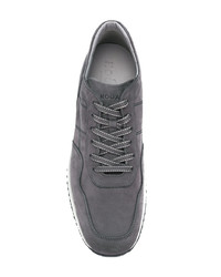 dunkelgraue Leder niedrige Sneakers von Hogan