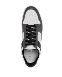 dunkelgraue Leder niedrige Sneakers von Paul Smith