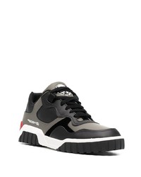 dunkelgraue Leder niedrige Sneakers von Diesel