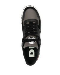 dunkelgraue Leder niedrige Sneakers von Diesel