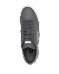 dunkelgraue Leder niedrige Sneakers von Philipp Plein