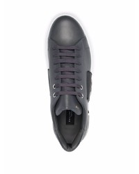 dunkelgraue Leder niedrige Sneakers von Philipp Plein