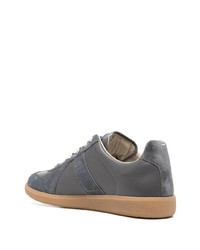 dunkelgraue Leder niedrige Sneakers von Maison Margiela