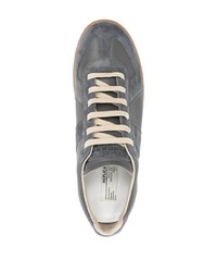 dunkelgraue Leder niedrige Sneakers von Maison Margiela