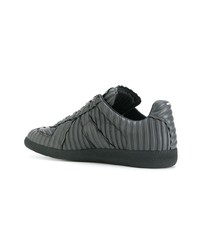 dunkelgraue Leder niedrige Sneakers von Maison Margiela