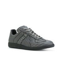 dunkelgraue Leder niedrige Sneakers von Maison Margiela