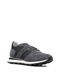 dunkelgraue Leder niedrige Sneakers von Geox