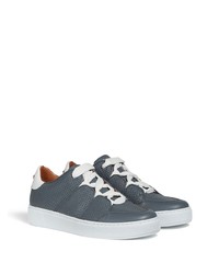 dunkelgraue Leder niedrige Sneakers von Ermenegildo Zegna