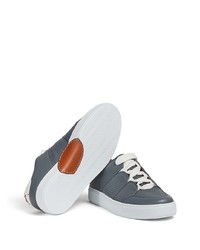 dunkelgraue Leder niedrige Sneakers von Ermenegildo Zegna