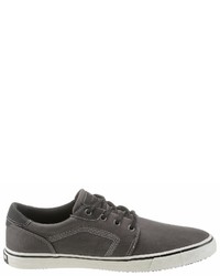 dunkelgraue Leder niedrige Sneakers von Tom Tailor