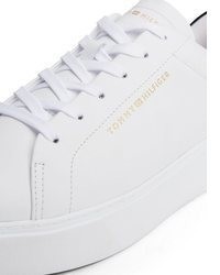 dunkelgraue Leder niedrige Sneakers von Tommy Hilfiger