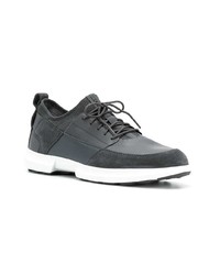 dunkelgraue Leder niedrige Sneakers von Geox