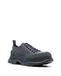 dunkelgraue Leder niedrige Sneakers von Alexander McQueen