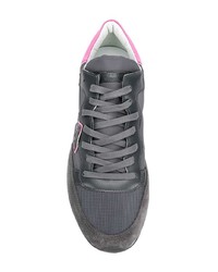dunkelgraue Leder niedrige Sneakers von Philippe Model