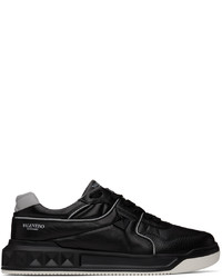 dunkelgraue Leder niedrige Sneakers von Valentino Garavani