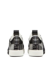 dunkelgraue Leder niedrige Sneakers von Valentino Garavani