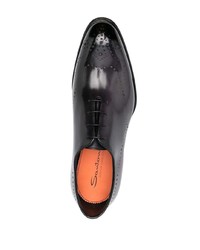 dunkelgraue Leder Oxford Schuhe von Santoni