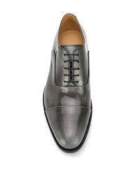 dunkelgraue Leder Oxford Schuhe von Scarosso
